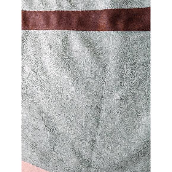 HI END ACCENTS Brown Green Metal Button QUEEN Accent Pillow Sham 21x27 - Picture 3 of 7